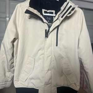 Hollister Men's Cream All Weather Jacket